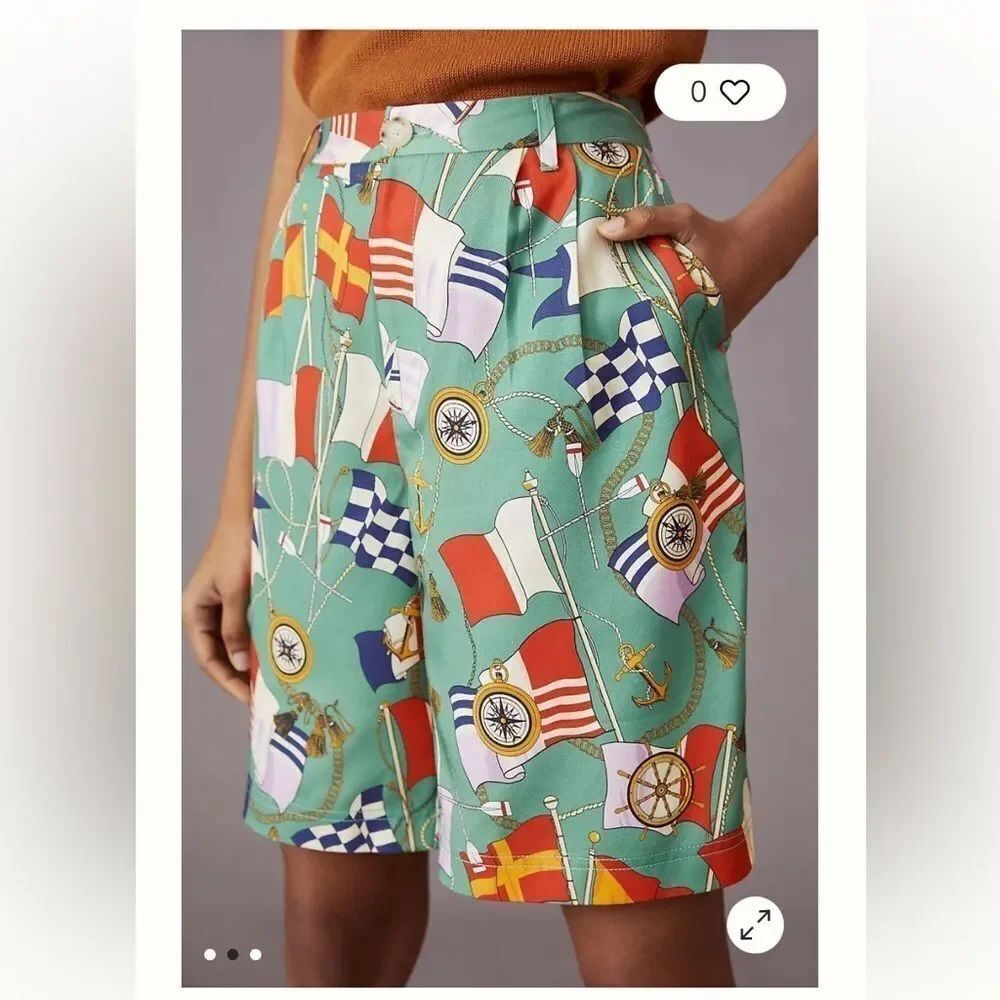Anthropologie Maeve Printed Bermuda Shorts